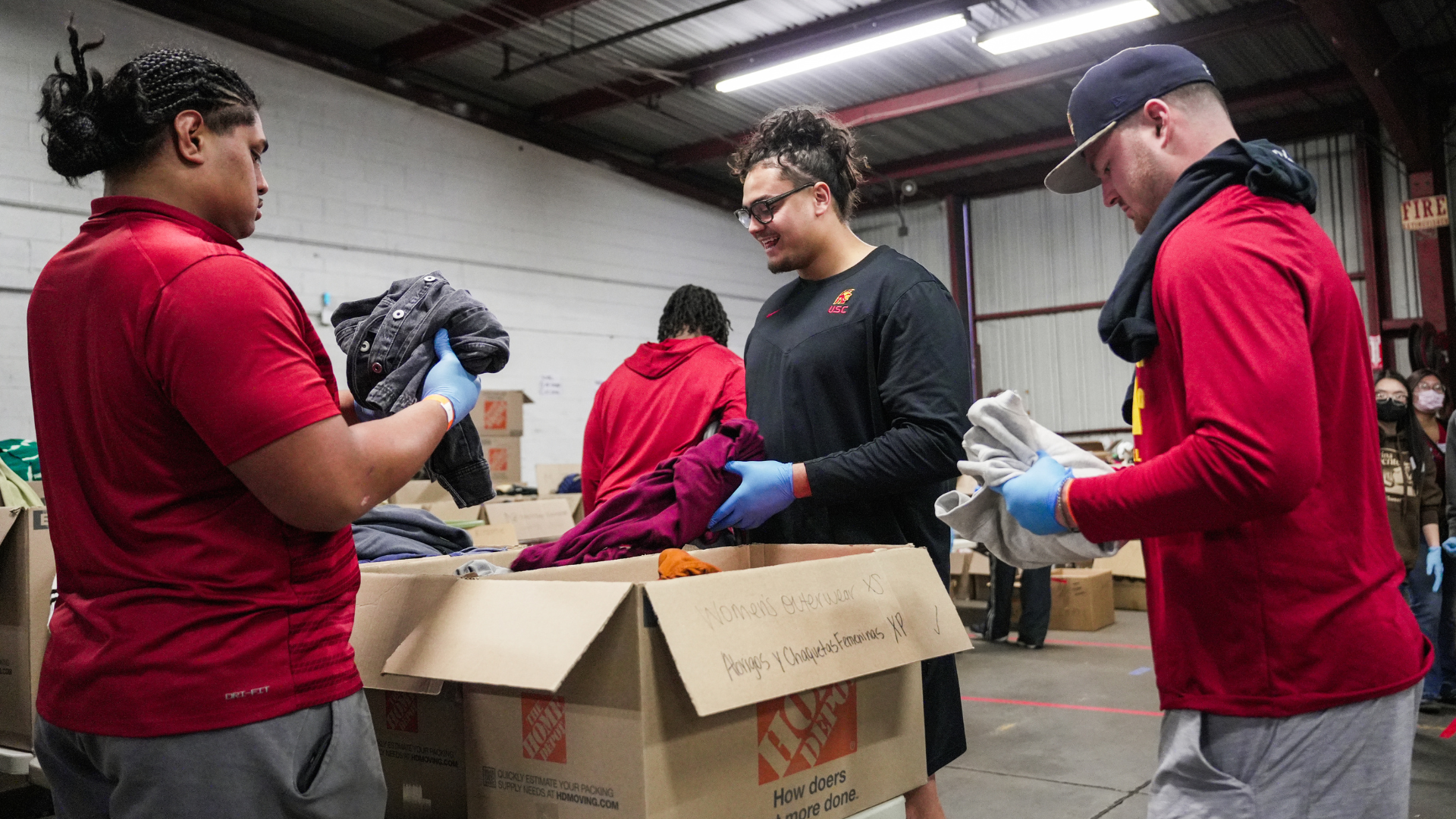 House of Victory Student-Athletes Help Fire Relief Efforts at DTLA Shelter