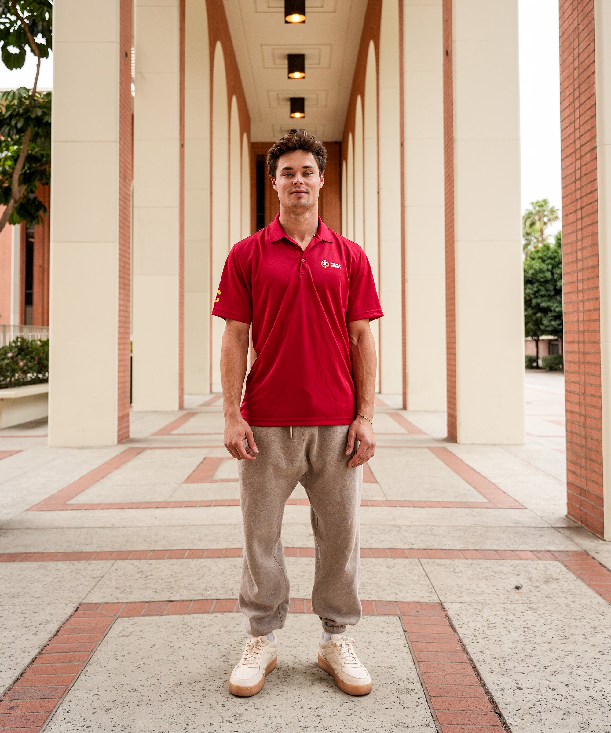 Logo Athletic Polo Cardinal